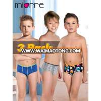 Miorre OEM Wholesale New Fashion 2017 Kid's Underwear Modal/Cotton Boy Boxer Brief 3 Pack