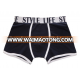 OEM Brand Logo Solid Color 95%Cotton 5%Elastane 180gsm Men Underwear with Woven Band Fashion Design Sport Men Boxer Briefs